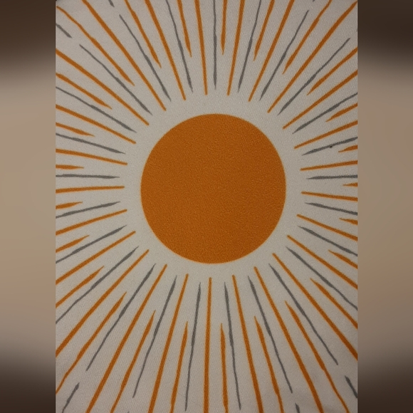 Vintage Sun Burst Round Accent Pillow Gold Gray Estate Sale Find 15" x 5" - Picture 2 of 4